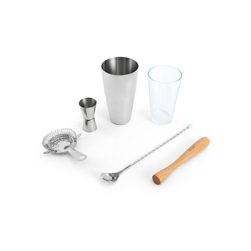 slide 2 of 11, Houdini 5pc Bar Tool Set (Shaker, Jigger, Strainer, Muddler, Stirring Spoon), 5 ct