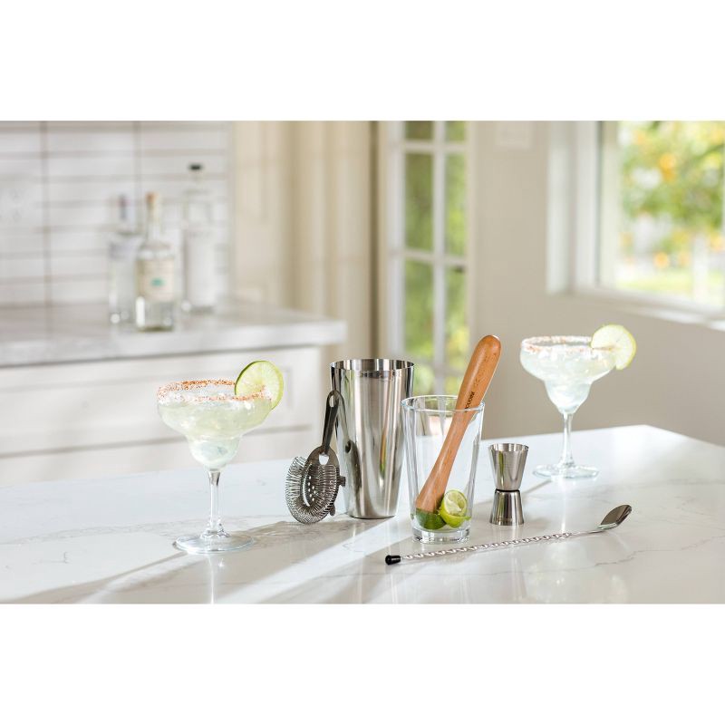 slide 9 of 11, Houdini 5pc Bar Tool Set (Shaker, Jigger, Strainer, Muddler, Stirring Spoon), 5 ct