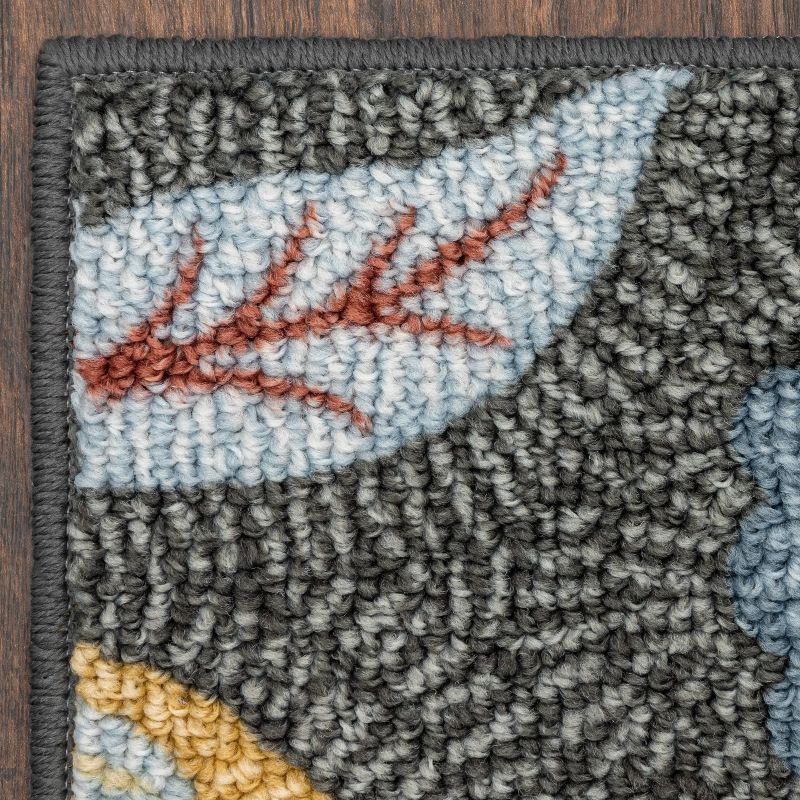 slide 3 of 3, Maples 2'5"x3'8" Washable Garden Floral Accent Rug Gray, 1 ct