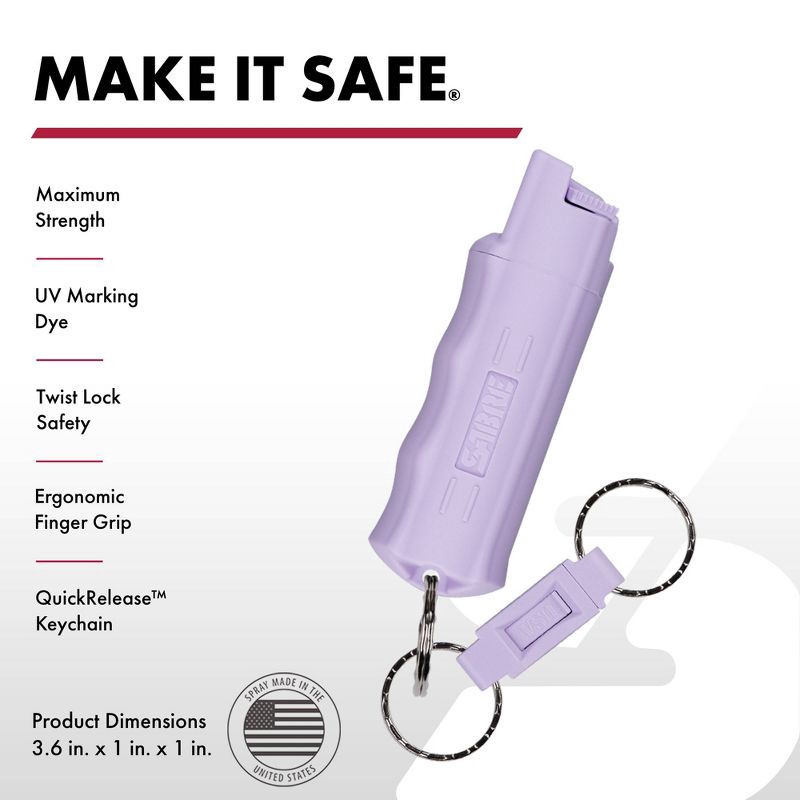slide 2 of 6, Sabre Pepper Spray Lavender: Purple Self-Defense for Women, Compact Plastic Design, 3.6" Height, 0.54 oz, 0.54 oz