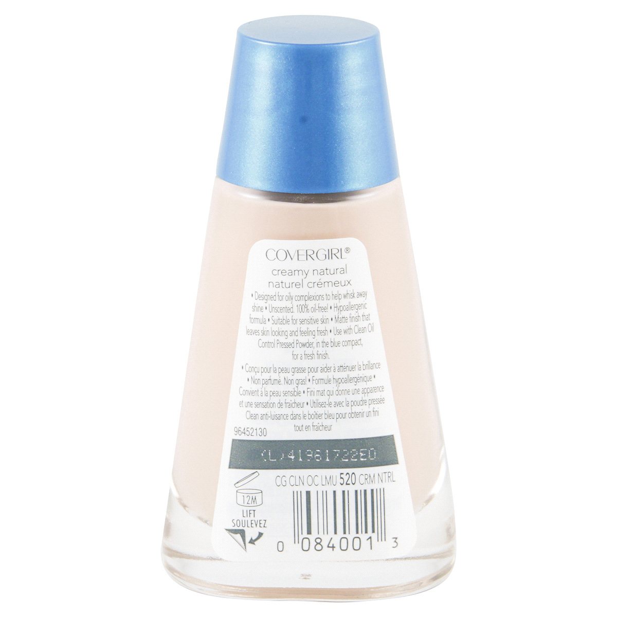 slide 2 of 2, Covergirl Clean Liquid Makeup, Oil Control, Creamy Natural 520, 1 fl oz