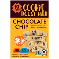 Dible Dough Chocolate Chip Cookie Dough Bar 10 Count, 7.7 oz