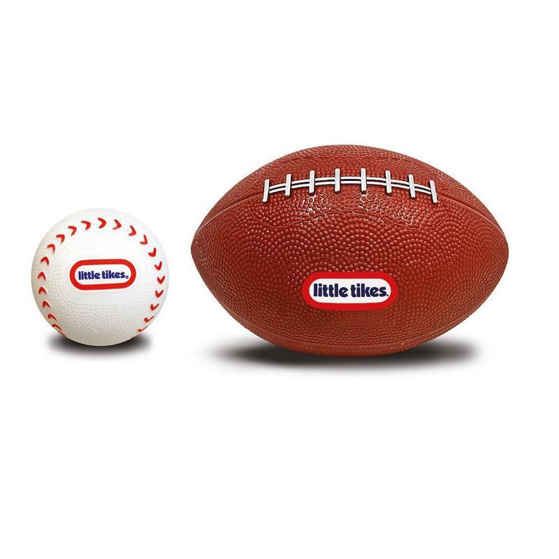 slide 5 of 5, Little Tikes 2 in 1 Jumbo Trainer - 3pc: PVC Toy Includes Baseball & Football Sets, 3 ct