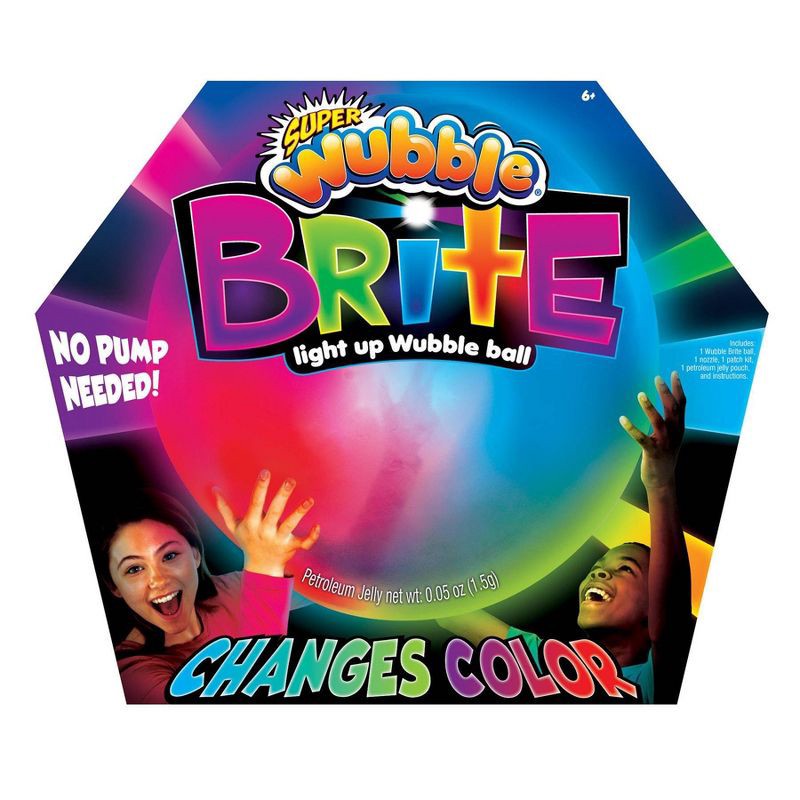 slide 1 of 3, Wubble Brite New Valve: Playground Game for Kids, 8" Plastic Ball, 1 ct