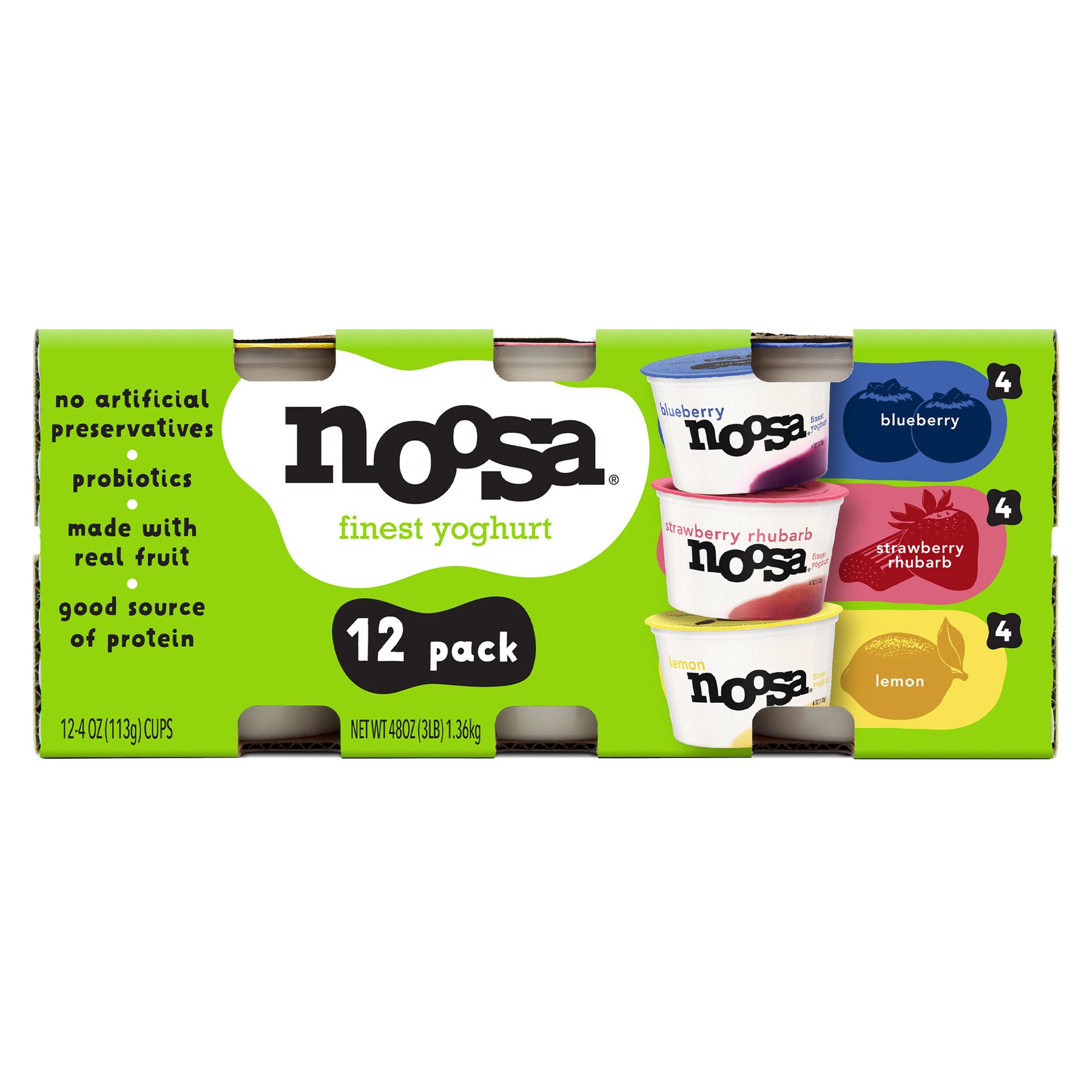 slide 1 of 2, Noosa Yogurt Variety Pack, 4 oz,12 count, 