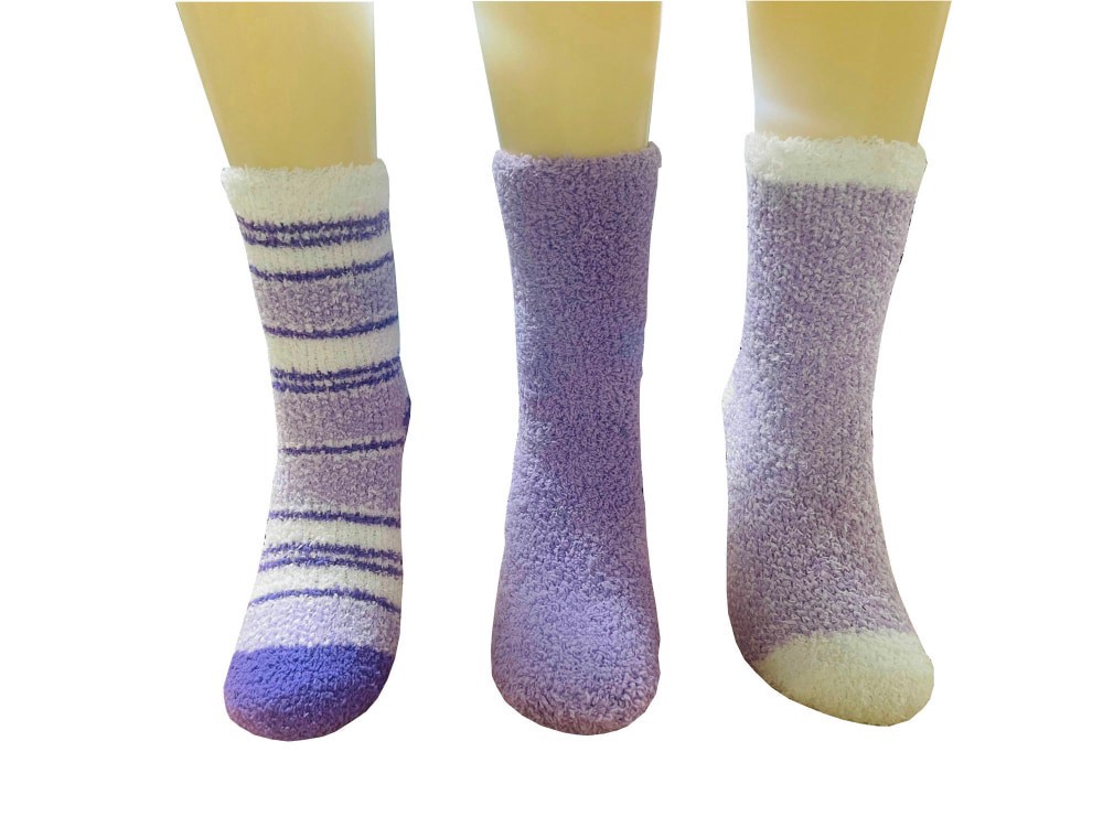 slide 2 of 2, Legale Cozy Modern Stripe Pattern Crew Socks, 3 ct