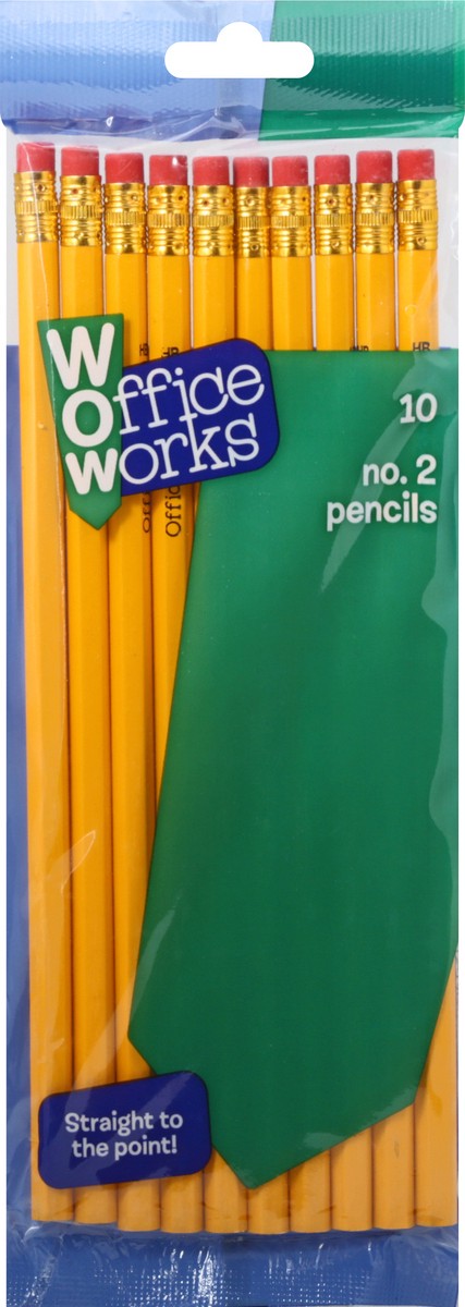 slide 6 of 9, Officeworks Office Works No. 2 Pencils - Yellow, 10 ct