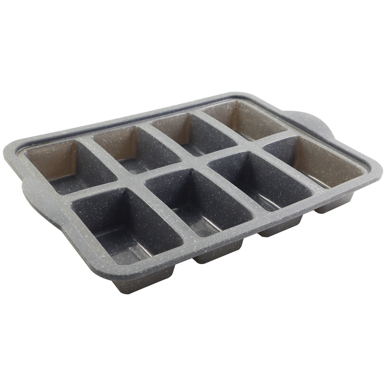 slide 5 of 5, 8-Cavity Metal-Reinforced Silicone Mini Loaf Pan By Celebrate It, 9.8 in x 13.90 in x 2.21 in