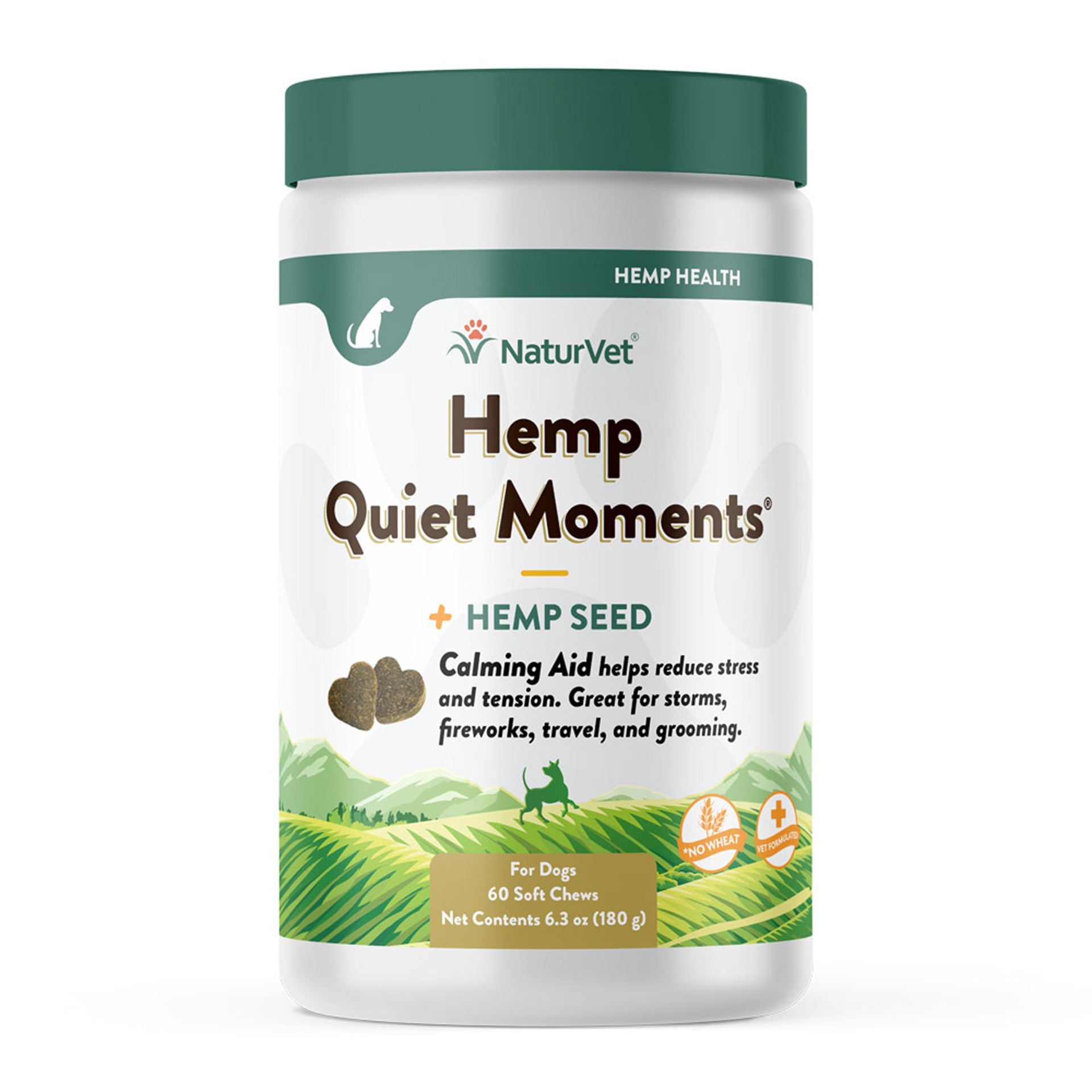 slide 1 of 1, NaturVet Quiet Moments Plus Hemp Calming Aid Soft Chews for Dogs, 60 ct