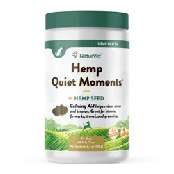 NaturVet Quiet Moments Plus Hemp Calming Aid Soft Chews for Dogs