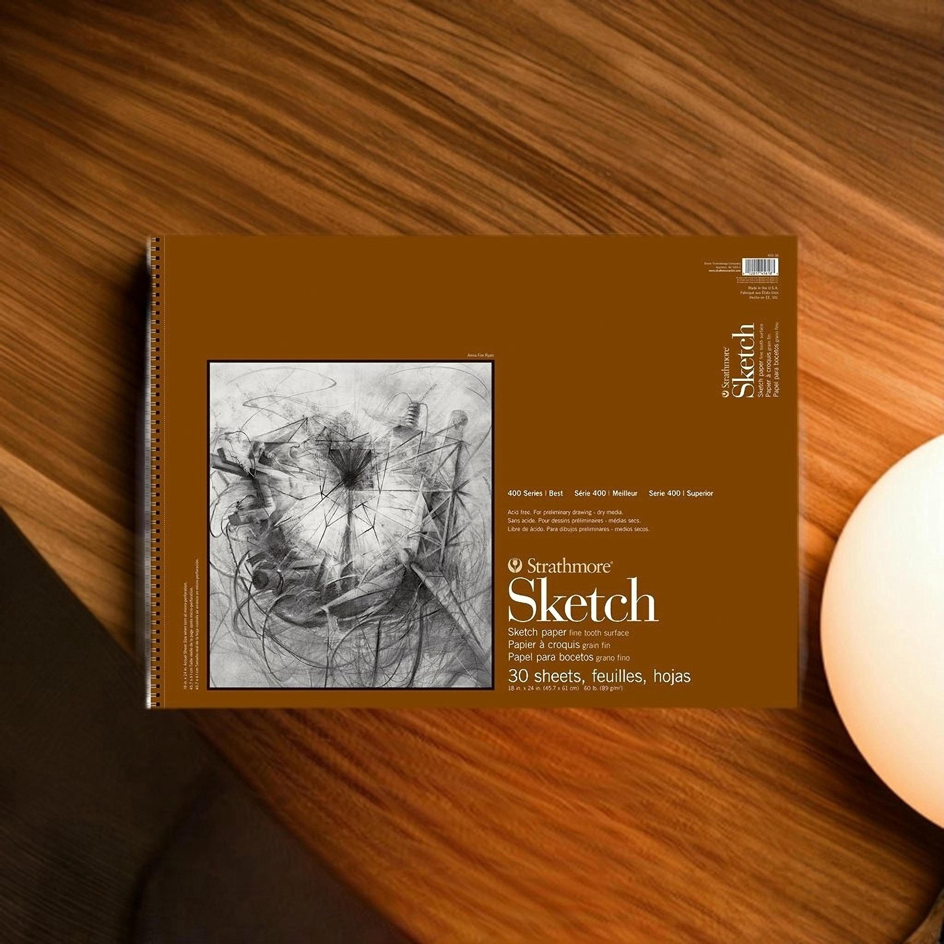 slide 4 of 4, Strathmore 400 Series Sketch Paper Pad, 18" X 24", 18 in x 24 in