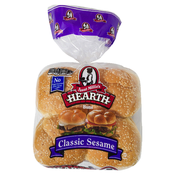 slide 1 of 1, Aunt Millie's Classic Sesame Hamburger Bun, 8 ct; 17 oz