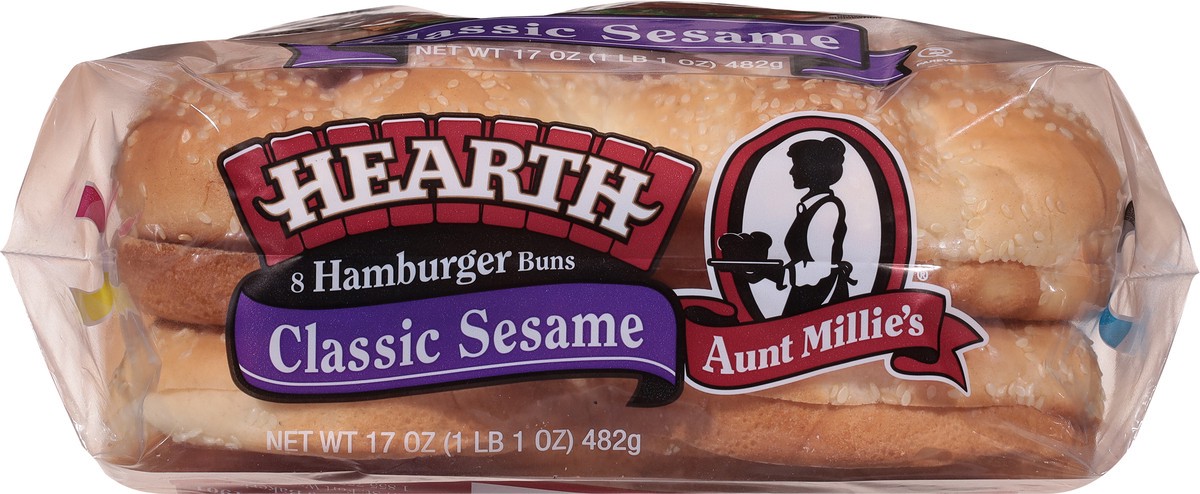 slide 4 of 9, Aunt Millie's Hearth Sesame Hamburger Buns 8 ct, 8 ct; 17 oz