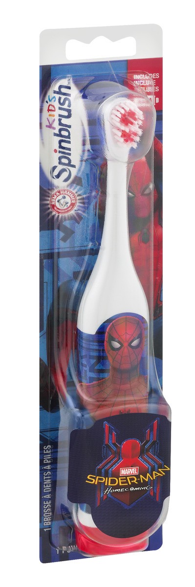 slide 7 of 9, Spinbrush Soft Spiderman Powered Toothbrush 1 ea, 1 ct