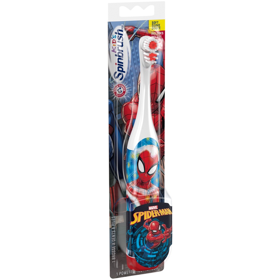 slide 2 of 3, ARM & HAMMER The Amazing Spiderman Kids Spinbrush Powered Toothbrush, 1 ct