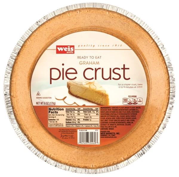 slide 1 of 6, Weis Quality Graham Graham Pie Crust, 6 oz