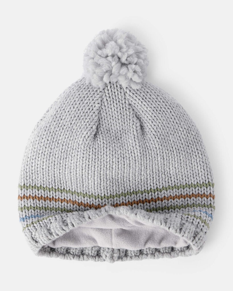 slide 2 of 2, Carter's Boys Winter Hat - Grey Grey 4-7, 1 ct