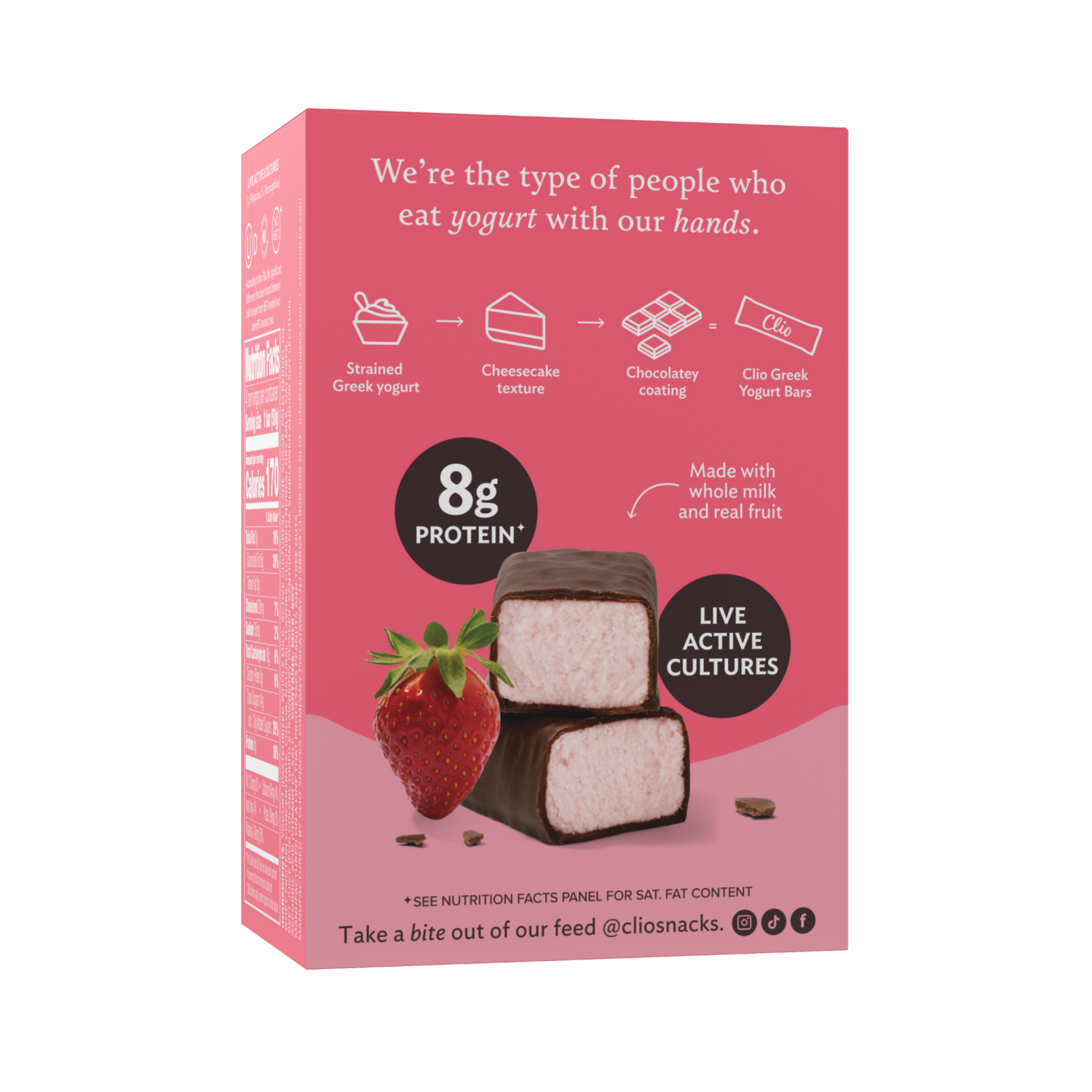 slide 2 of 4, Clio Yogurt Bars, Greek, Strawberry, 4 Pack, 7.04 oz