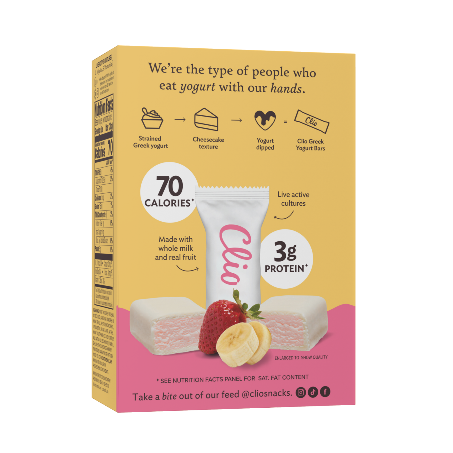 slide 3 of 3, Clio Greek Strawberry Banana Yogurt Bars Mini Bars - 8 ct, 8 ct