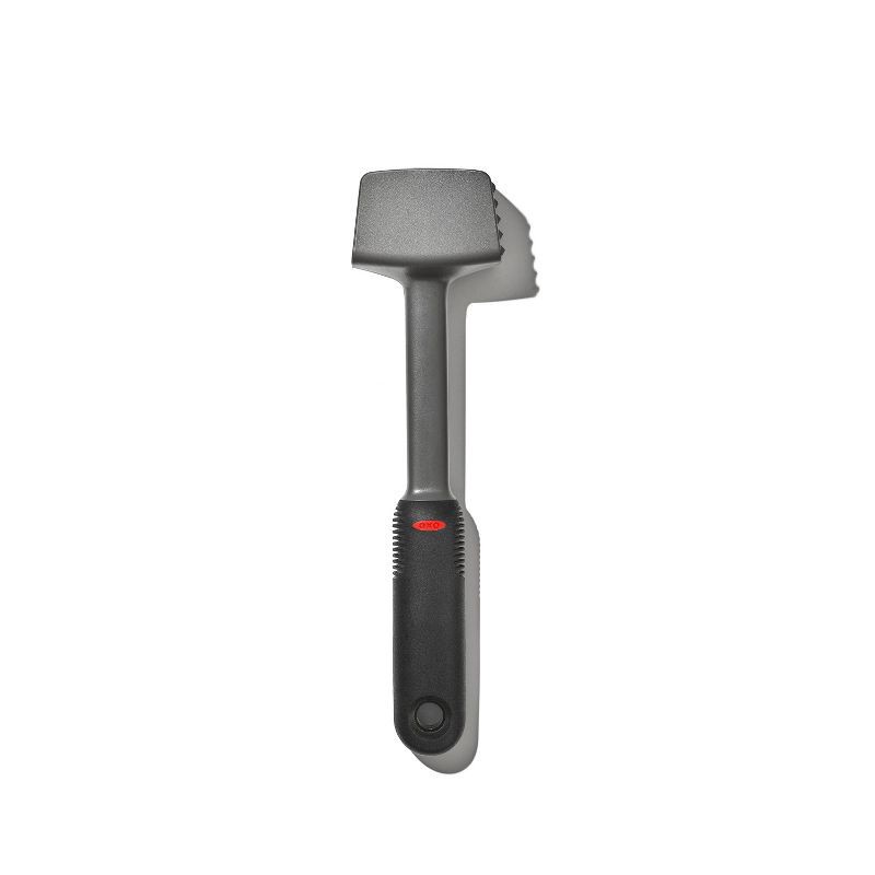 slide 1 of 6, OXO Meat Tenderizer Black: Meat Mallet & Pounder, Dishwasher-Safe, 9.65" Height, 2.4" Width, 1 ct