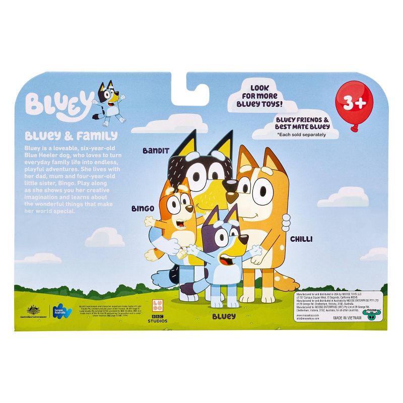 slide 3 of 7, Bluey & Family Figures - 4pk: Plastic Character Mini Figurines Set, 4 ct
