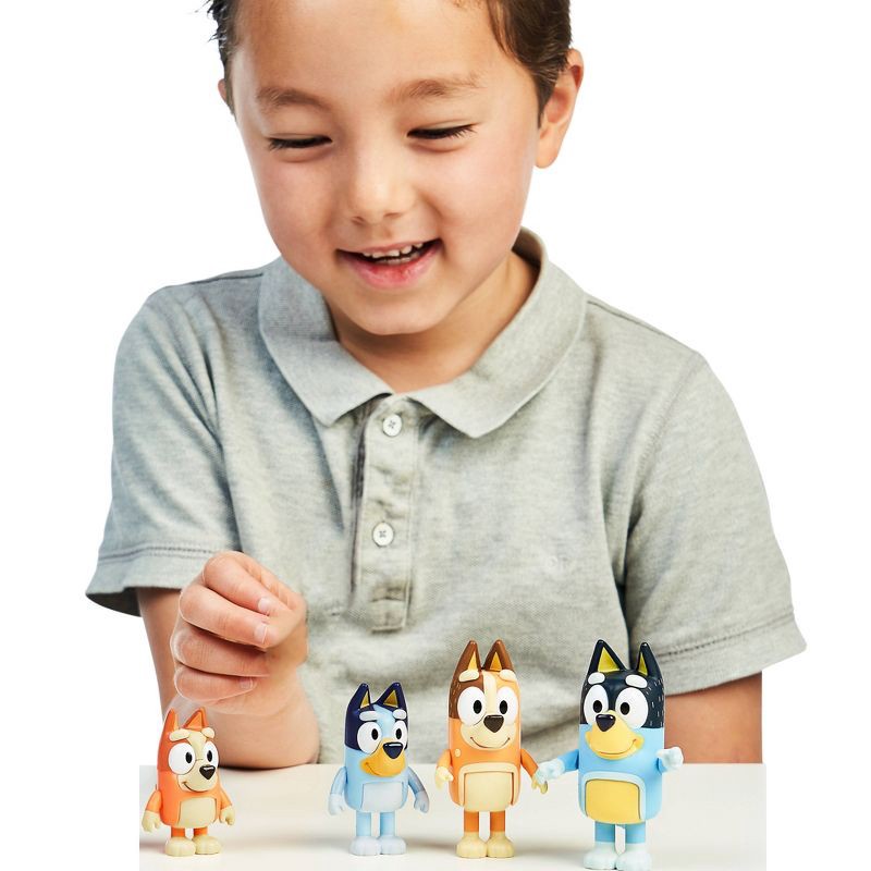 slide 4 of 7, Bluey & Family Figures - 4pk: Plastic Character Mini Figurines Set, 4 ct