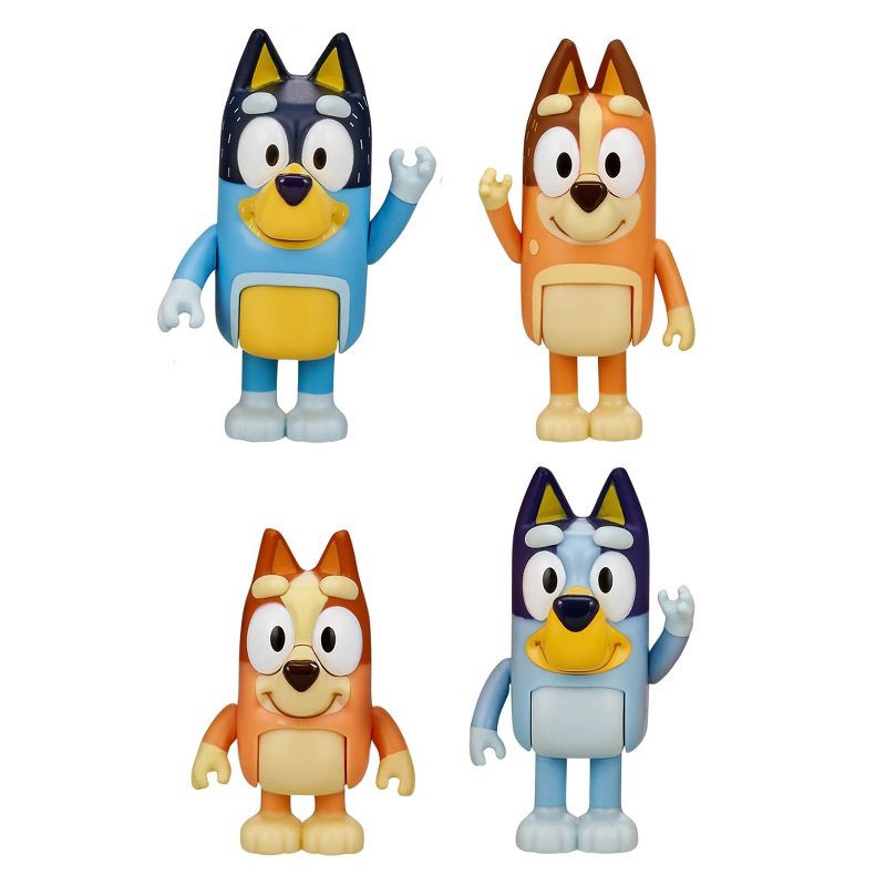 slide 6 of 7, Bluey & Family Figures - 4pk: Plastic Character Mini Figurines Set, 4 ct