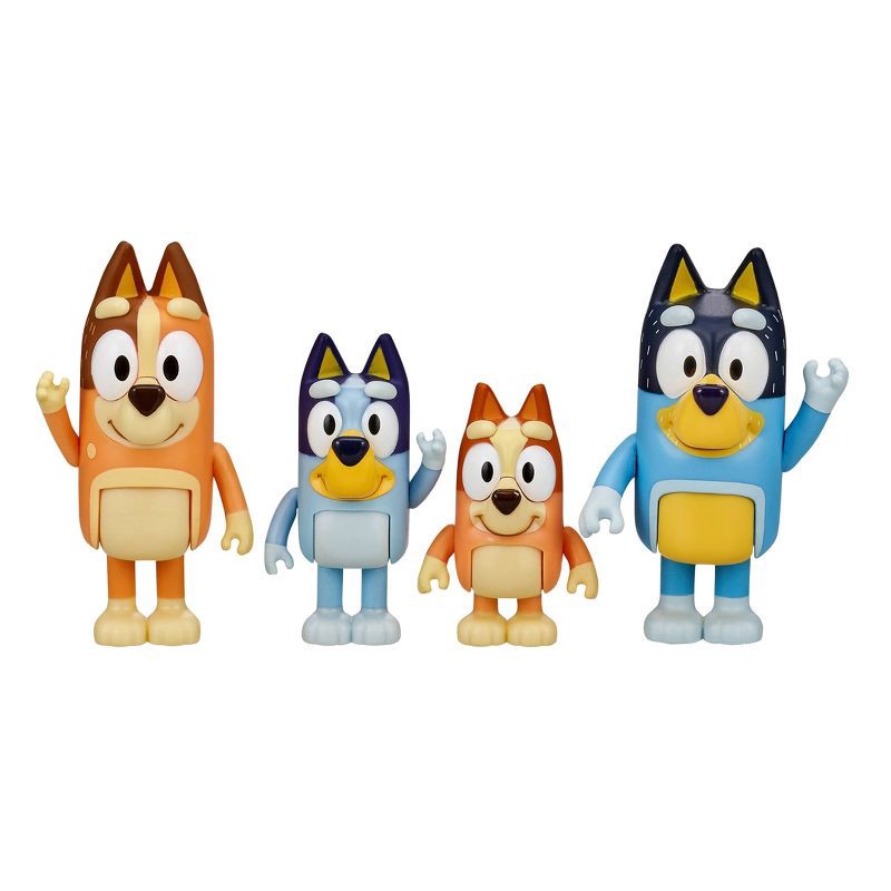 slide 1 of 7, Bluey & Family Figures - 4pk: Plastic Character Mini Figurines Set, 4 ct