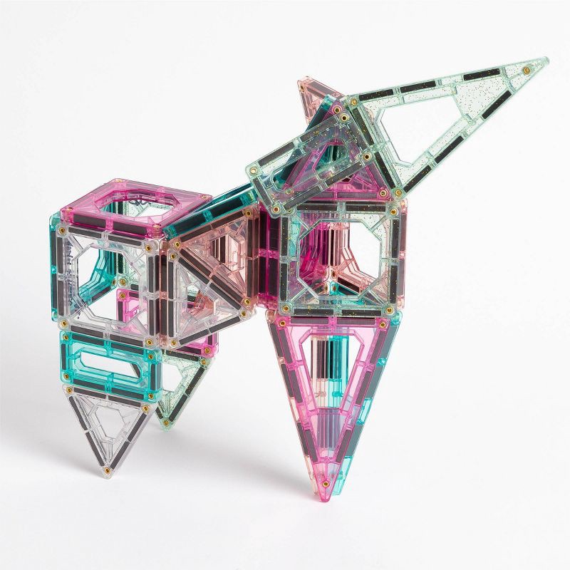 slide 4 of 7, FAO Schwarz Magnetic Tile Set Pastel 40pc: Instruction Guide, Educational Building Set, Creative Thinking, 40 ct