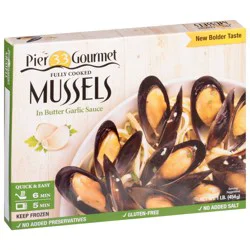 Pier 33 Gourmet Mussels in Butter Garlic Sauce - Frozen - 1lb