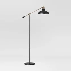 57"x10.25" Crosby Bell Schoolhouse Floor Lamp Matte Black (Includes LED Light Bulb) - Threshold™: ETL Listed, Adjustable Reading Light