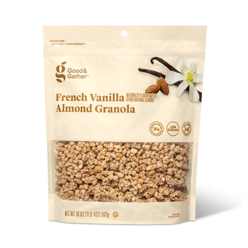 slide 1 of 3, French Vanilla Almond Granola - 20oz - Good & Gather™, 20 oz
