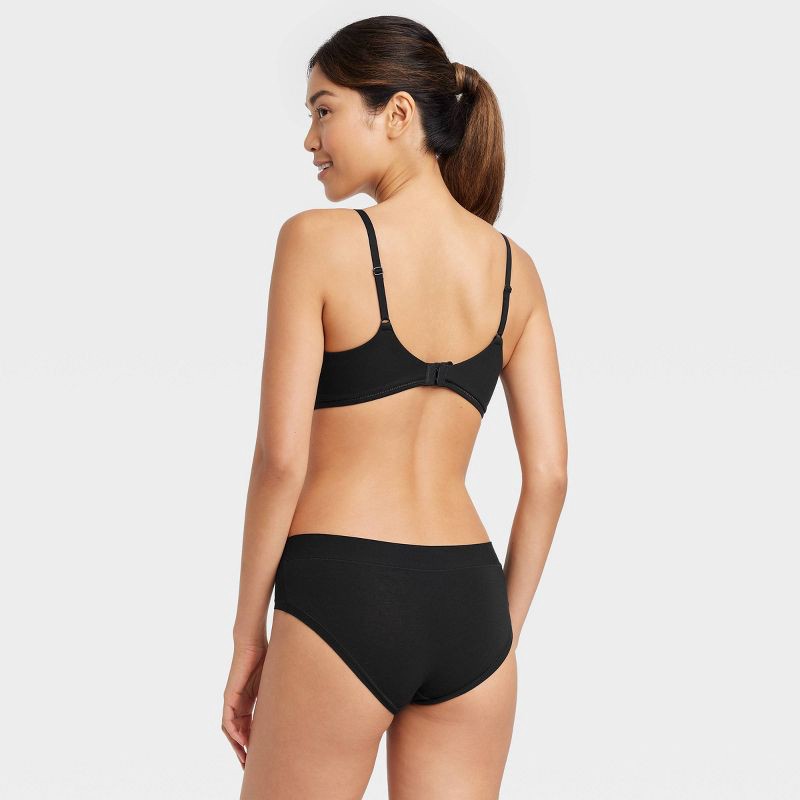 slide 2 of 5, Women's Cotton Comfort Hipster Underwear - Auden™ Black S, 1 ct