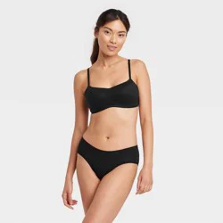 Women's Cotton Comfort Hipster Underwear - Auden™ Black L: Lightweight Knit, Low Rise, Pull-On Style