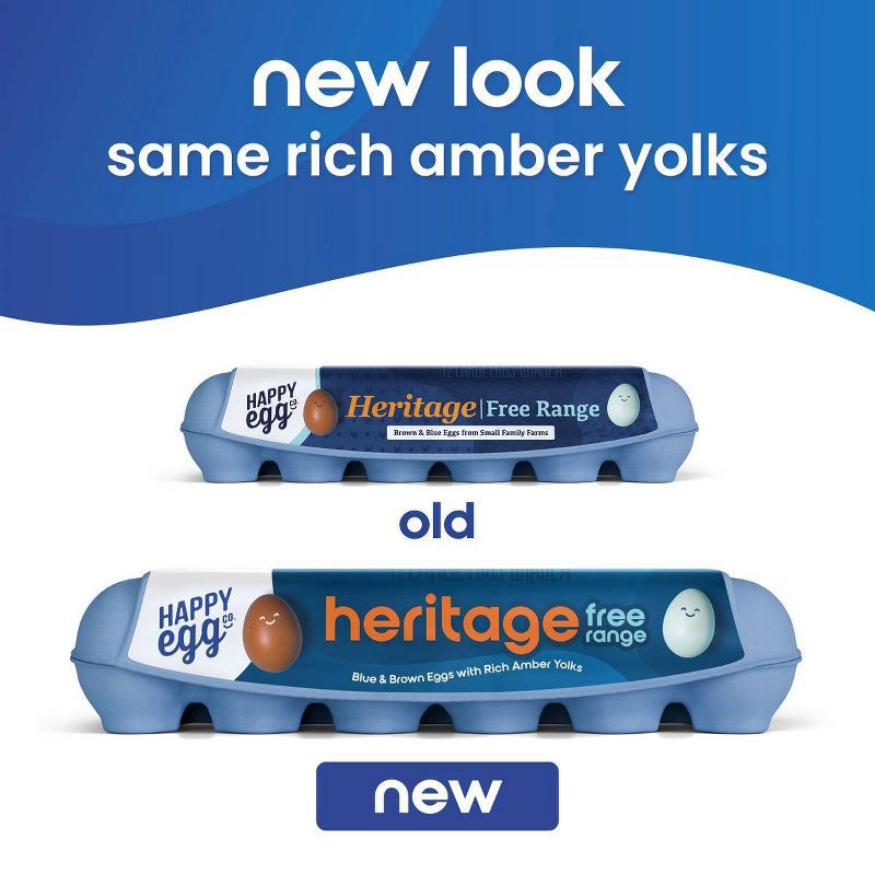 slide 2 of 7, The Happy Egg Co. Happy Egg Co. Free Range Heritage Breed Brown and Blue Eggs - 28oz/12ct, 28 oz, 12 ct