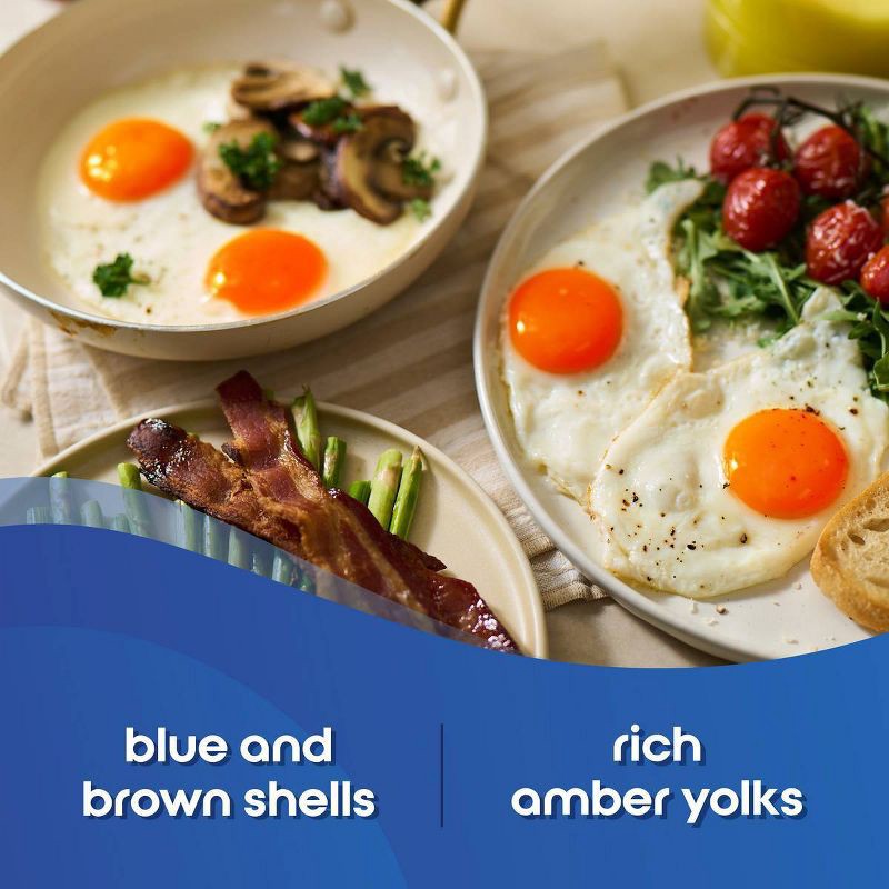 slide 3 of 7, The Happy Egg Co. Happy Egg Co. Free Range Heritage Breed Brown and Blue Eggs - 28oz/12ct, 28 oz, 12 ct