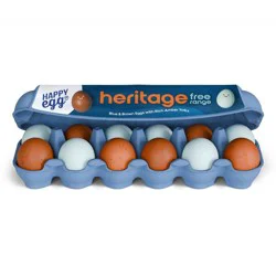 The Happy Egg Co. Happy Egg Co. Free Range Heritage Breed Brown and Blue Eggs - 28oz/12ct