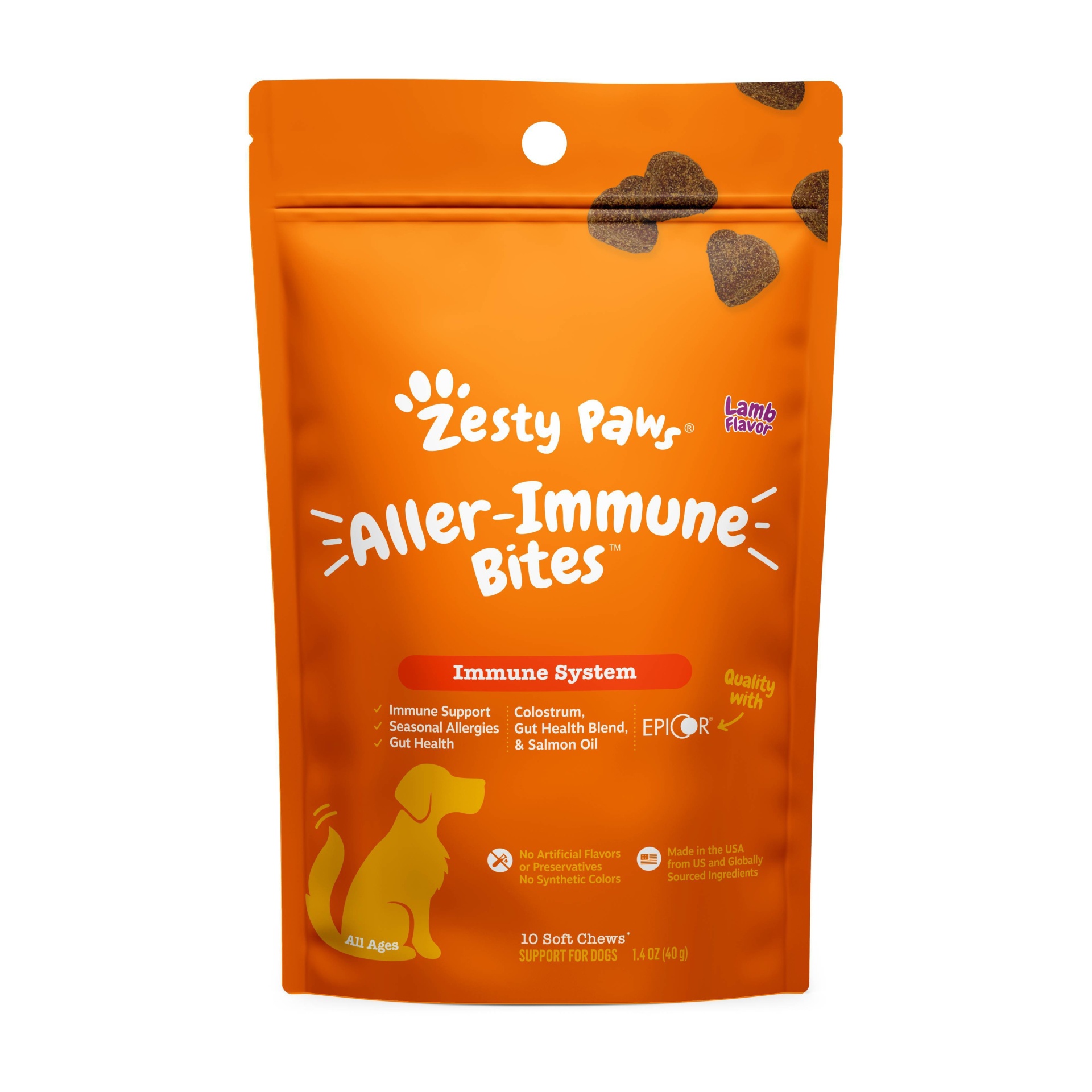 slide 1 of 3, Zesty Paws Aller-Immune Bites Soft Chews for Dogs - Lamb - 10ct, 10 ct