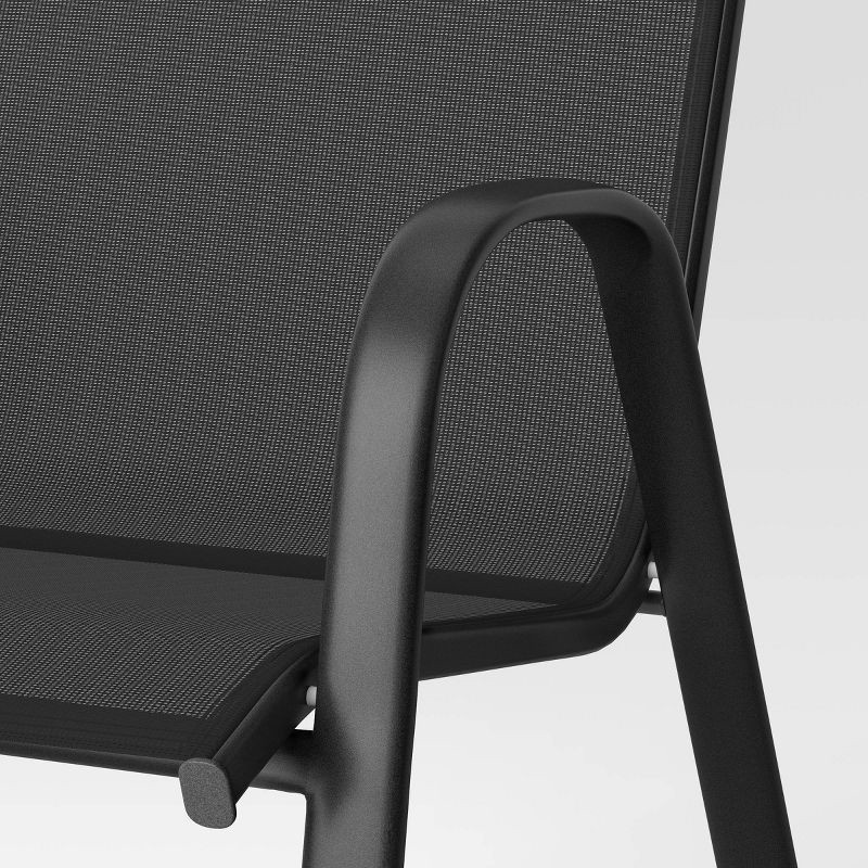 slide 4 of 6, Sling Outdoor Patio Dining Chairs Stacking Chairs Dark Gray - Room Essentials™, 1 ct