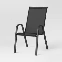 Sling Outdoor Patio Dining Chairs Stacking Chairs Dark Gray - Room Essentials™
