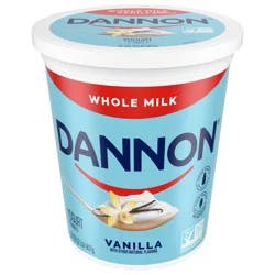 Dannon Vanilla Whole Milk Yogurt, 32 OZ Quart