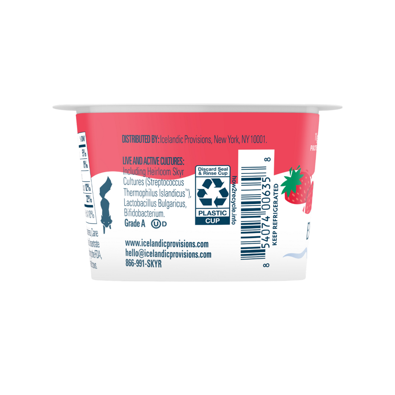 slide 2 of 3, Icelandic Provisions Extra Creamy Strawberries & Cream, 4.4 oz