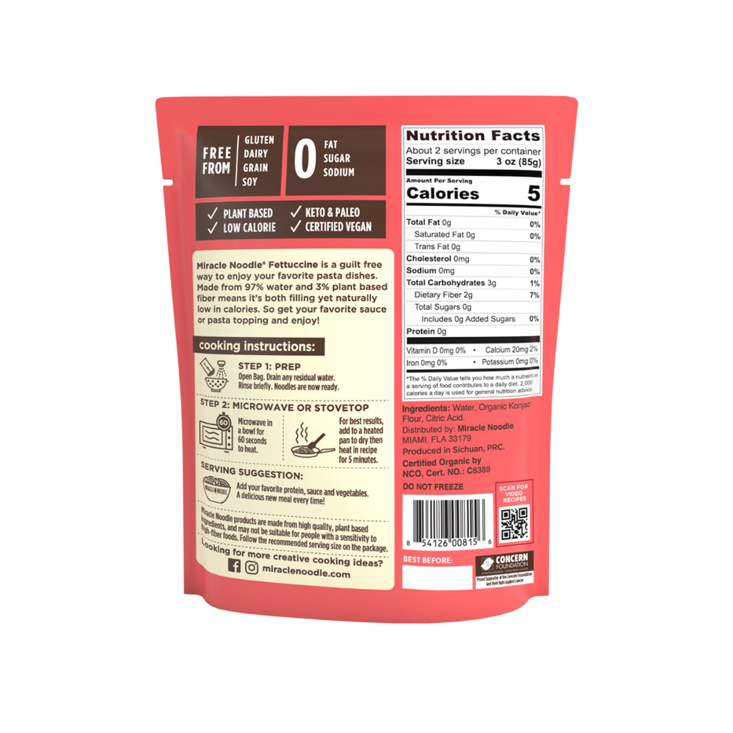 slide 2 of 2, Miracle Noodle Kitchen Miracle Noodle Plant-Based Organic Ready-To-Eat Fettuccine Style Noodles - 7 oz, 7 oz