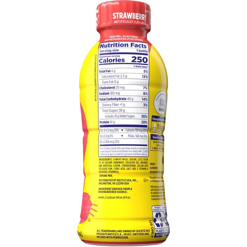 slide 2 of 7, Nesquik Strawberry - 14 fl oz​, 14 fl oz