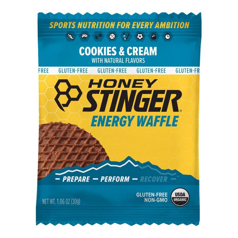 slide 2 of 6, Honey Stinger Organic Gluten Free Cookies and Cream Waffle - 6pk: Ready to Eat Snack Bars, 6.36oz, 1g Protein, 6 ct
