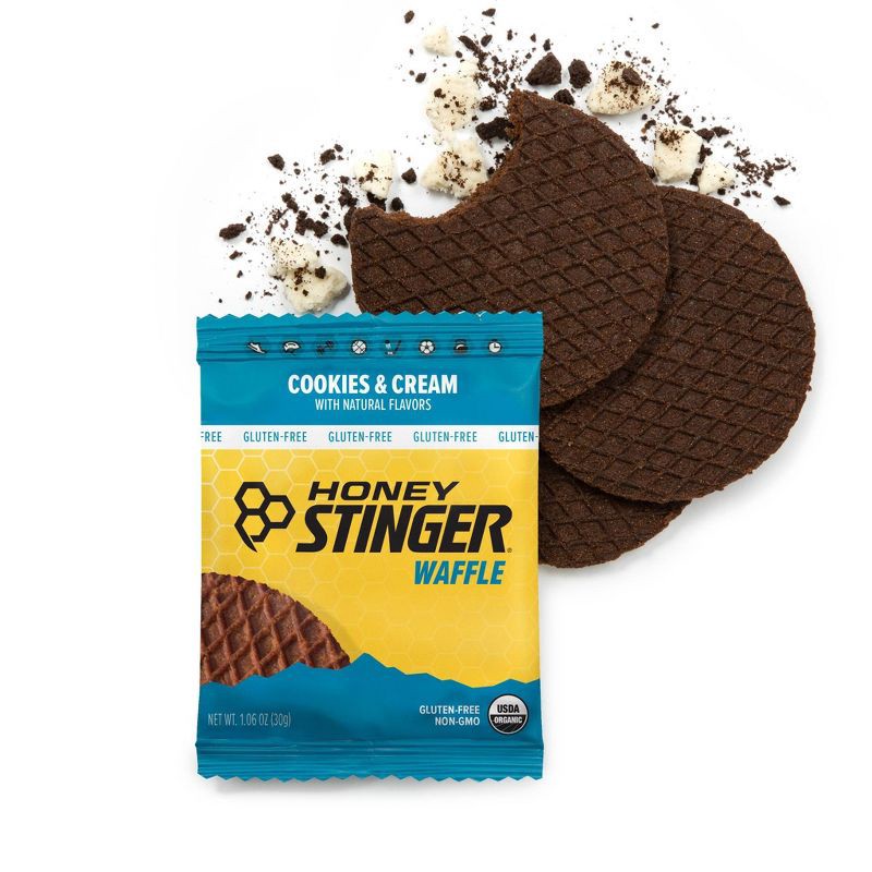 slide 5 of 6, Honey Stinger Organic Gluten Free Cookies and Cream Waffle - 6pk: Ready to Eat Snack Bars, 6.36oz, 1g Protein, 6 ct