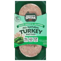 Mighty Spark Queso Fresco & Jalapeno Turkey Patties - 8 Oz