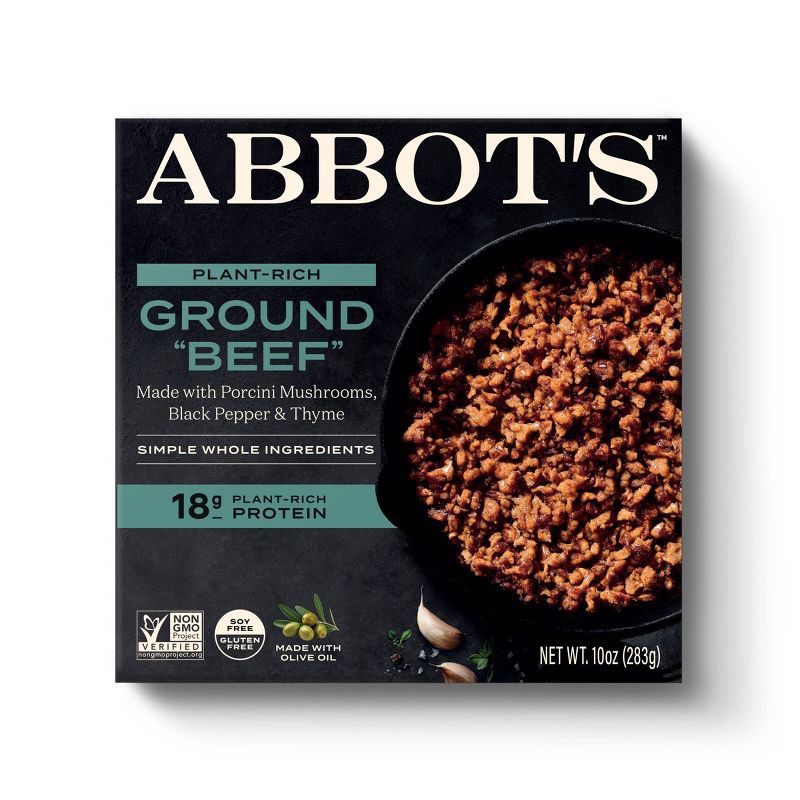 slide 1 of 9, Abbot's Plant Based Vegan Ground Beef - 10oz, 10 oz