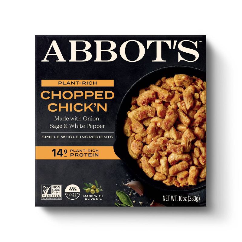 slide 1 of 9, Abbot's Plant Based Vegan Chopped Chick'n - 10oz, 10 oz