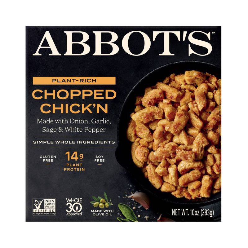 slide 1 of 9, Abbot's Plant Based Vegan Chopped Chick'n - 10oz, 10 oz